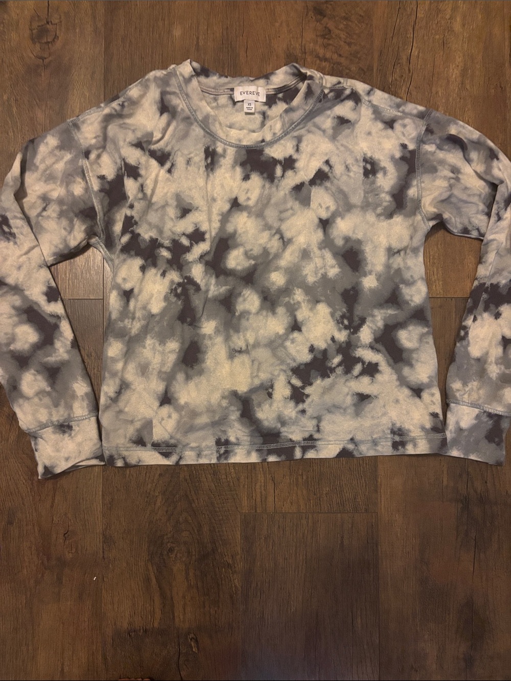 Evereve Tie-Dye Crewneck Sweatshirt - Charcoal & Light Gray